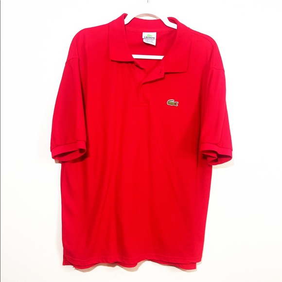Lacoste Other - Mens Vtg Lacoste red polo shirt size 8 size XXL short sleeve retro